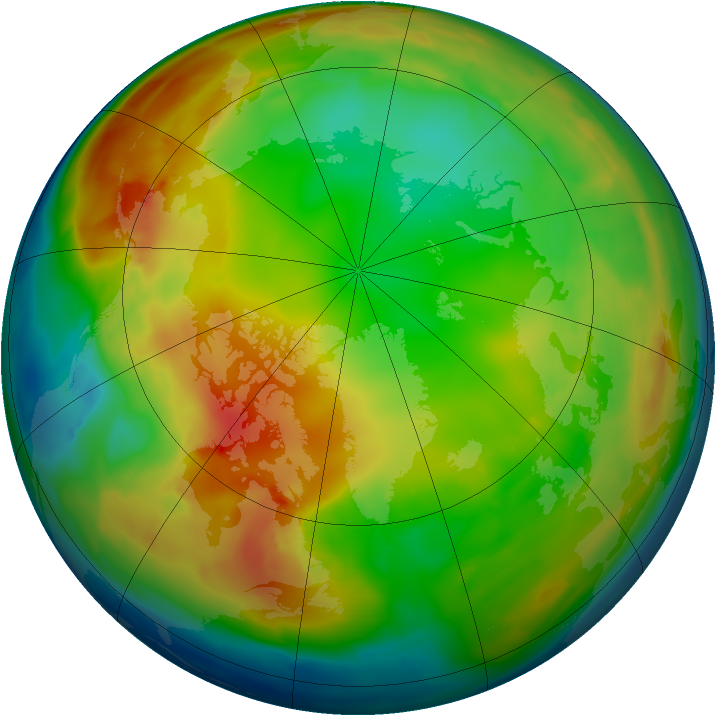 Arctic ozone map for 24 January 2011